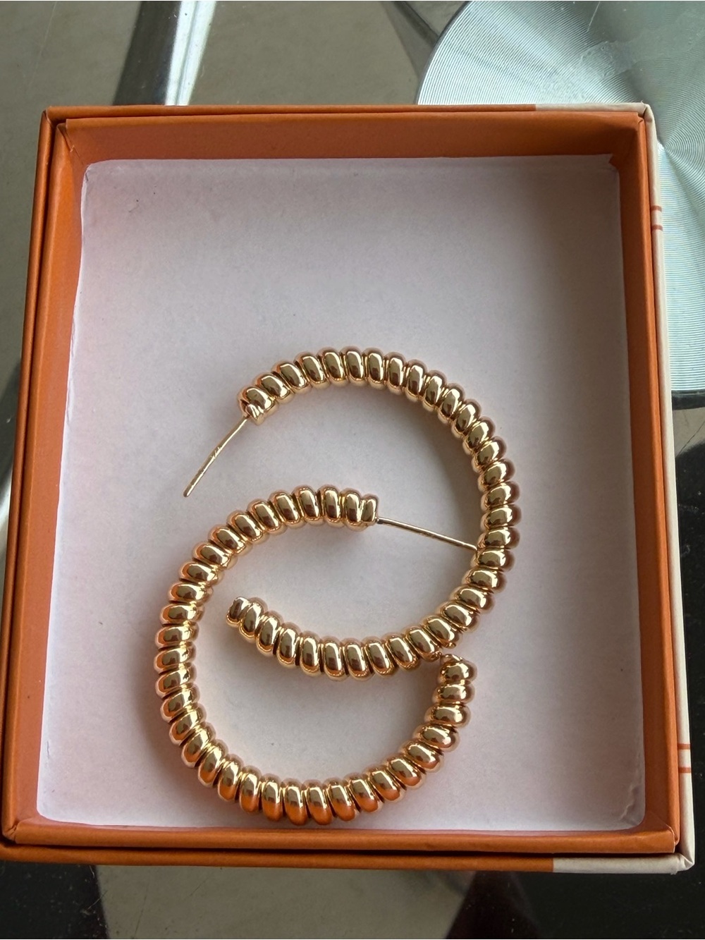 Gold Spiral 925 Hoop Earrings for Women